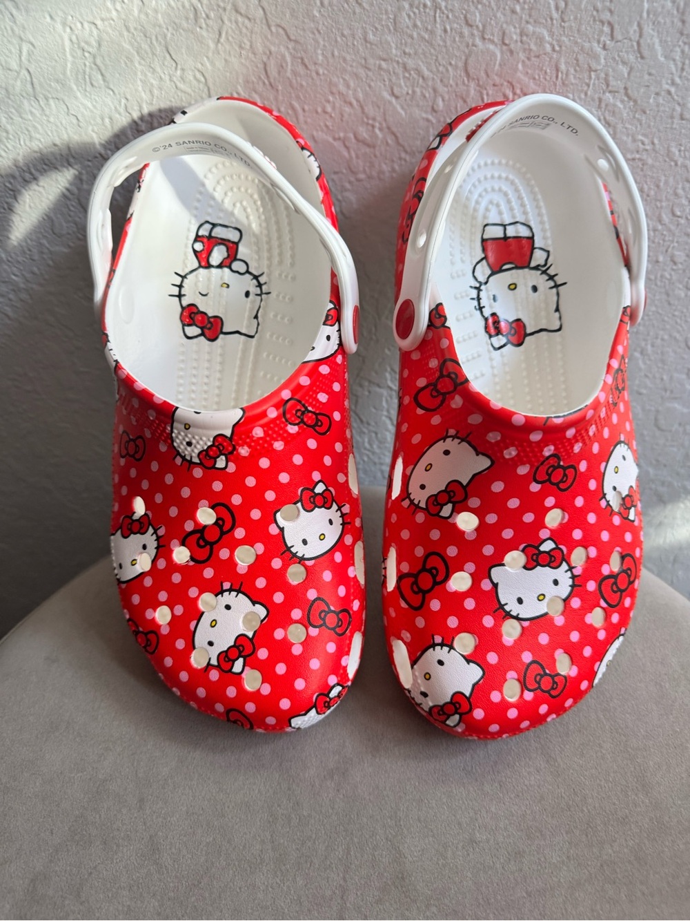 Hello Kitty Red and White Polka Dot Crocs Shoes